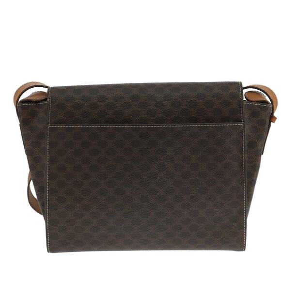 CELINE Macadam Canvas Shoulder Bag Pvc Leather Brown Gold - Picture 3 of 13